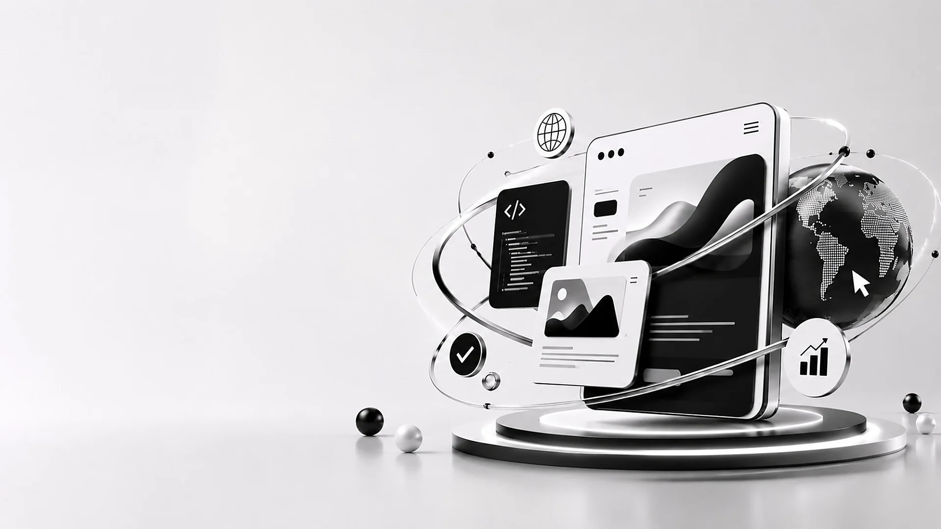 3D browser, code and devices on a launch platform